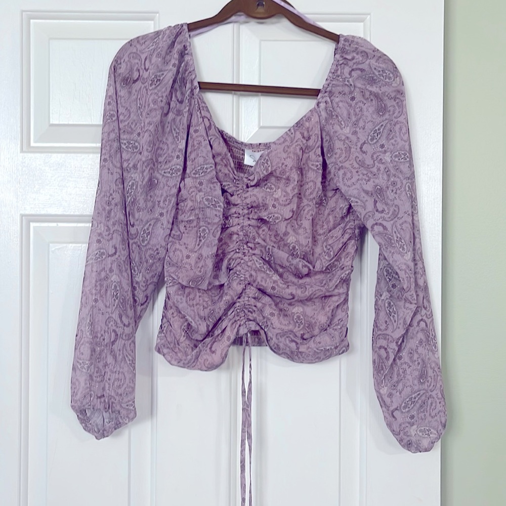 Purple PaisleyTop New Size Large. The brand is Sweet Lemon